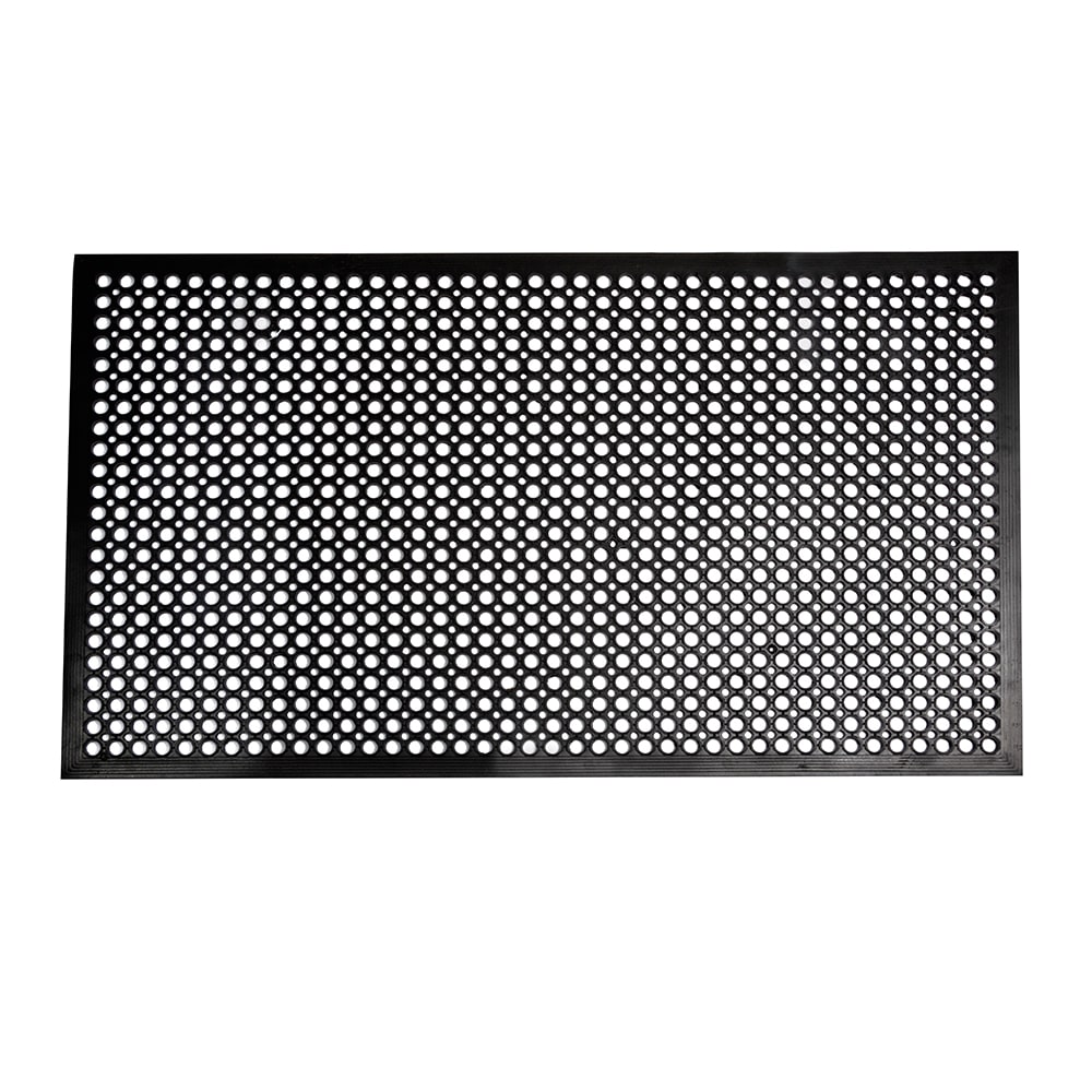 080-RBM35K Anti Fatigue Floor Mat w/ Beveled Edges, Rubber, 3' x 5' x  1/2", Black