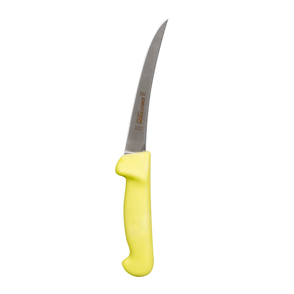 Dexter Russell C131F-6 SANI-SAFE® 6" Boning Knife w/ Polypropylene Bright Yellow Handle, Carbon Steel