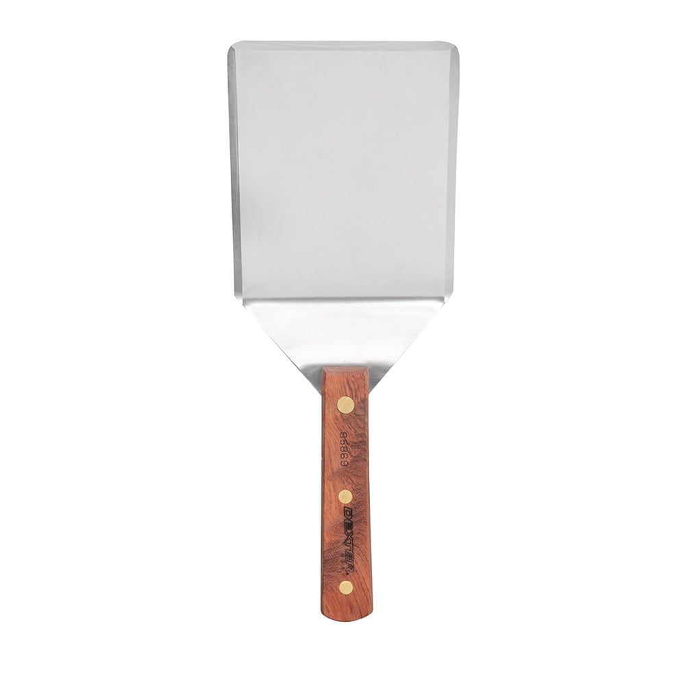 135-16291 6"x5" Hamburger Turner w/ Rosewood Handle, Stainless Steel