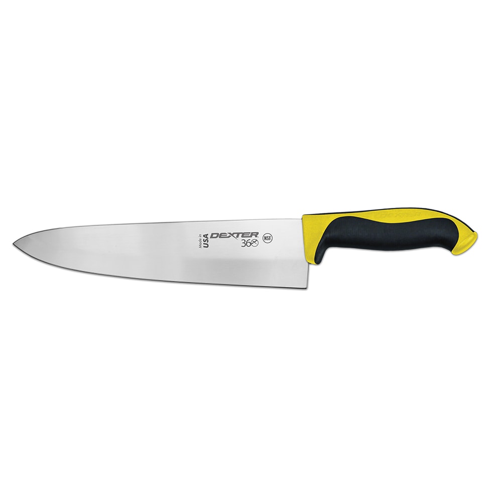 Dexter Russell S360-10Y-PCP 10" Stamped Chef's Knife w/ Straight Edge, Carbon Steel