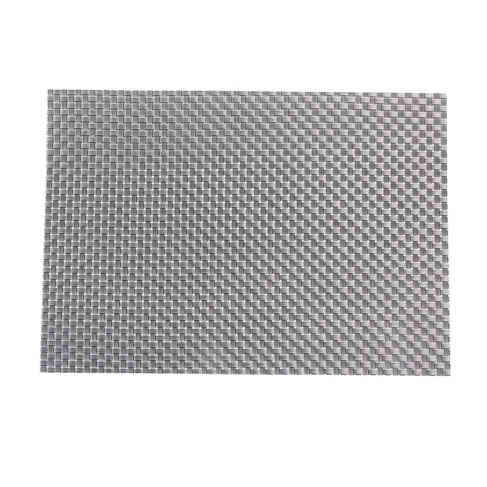 287-GA9001 Rectangular Iron Gray Placemat - 16" x 12", Woven Vinyl
