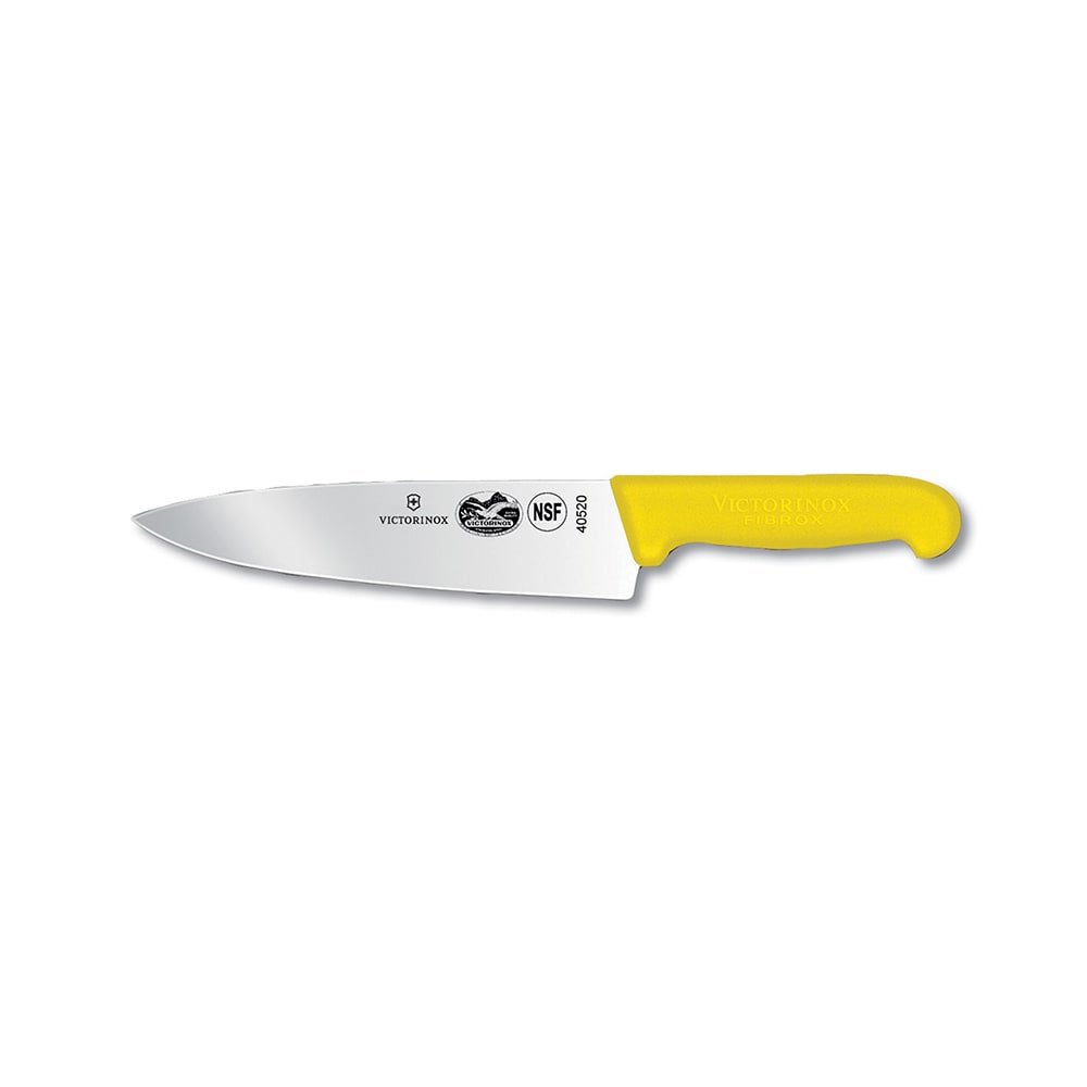 Victorinox - Swiss Army 5.2068.20 Chef's Knife w/ 8" Blade, Yellow Fibrox® Pro Handle