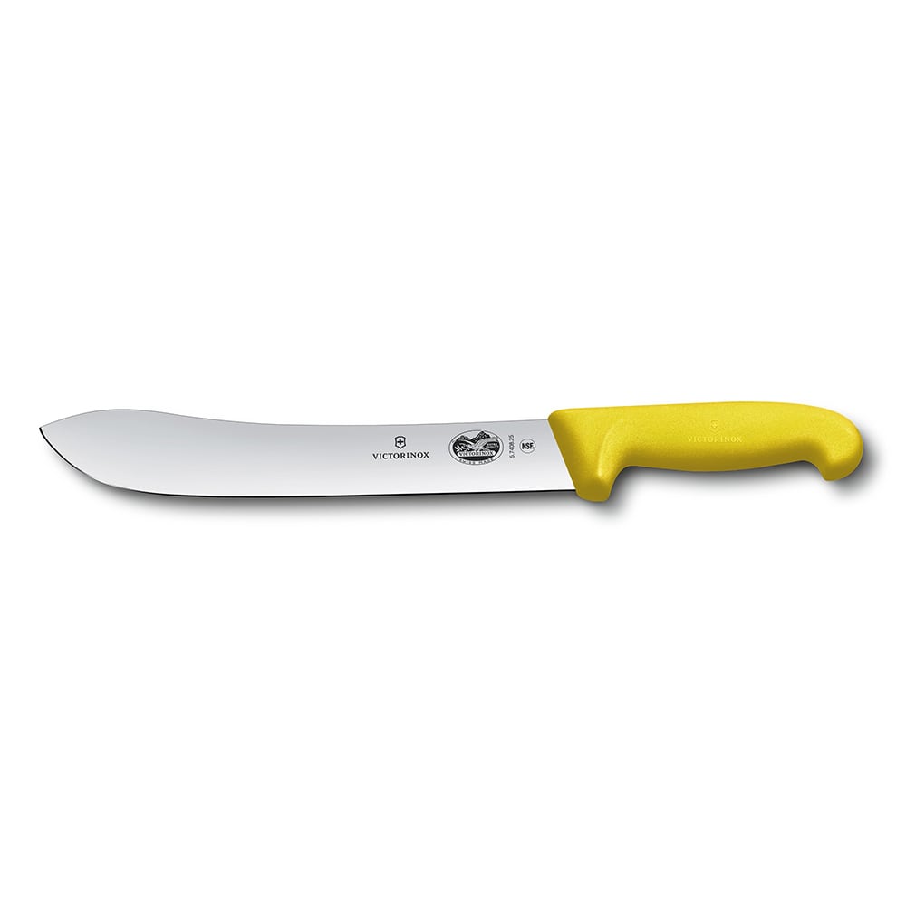 Victorinox - Swiss Army 5.7408.25 Butcher Knife w/ 10" Blade, Yellow Fibrox® Pro Handle