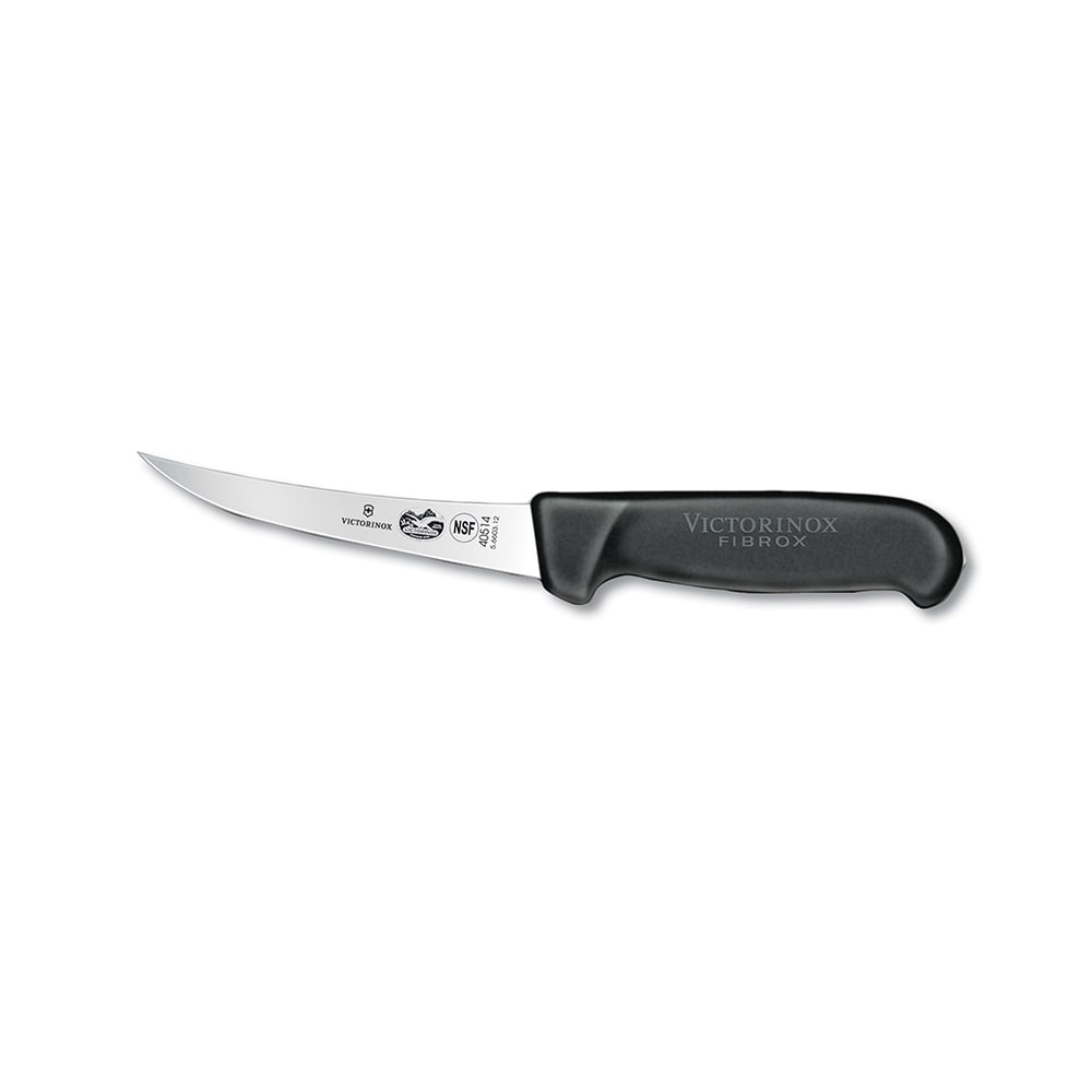 Victorinox - Swiss Army 5.6603.12 Semi-Stiff Boning Knife w/ 5" Blade, Black Fibrox® Pro Handle