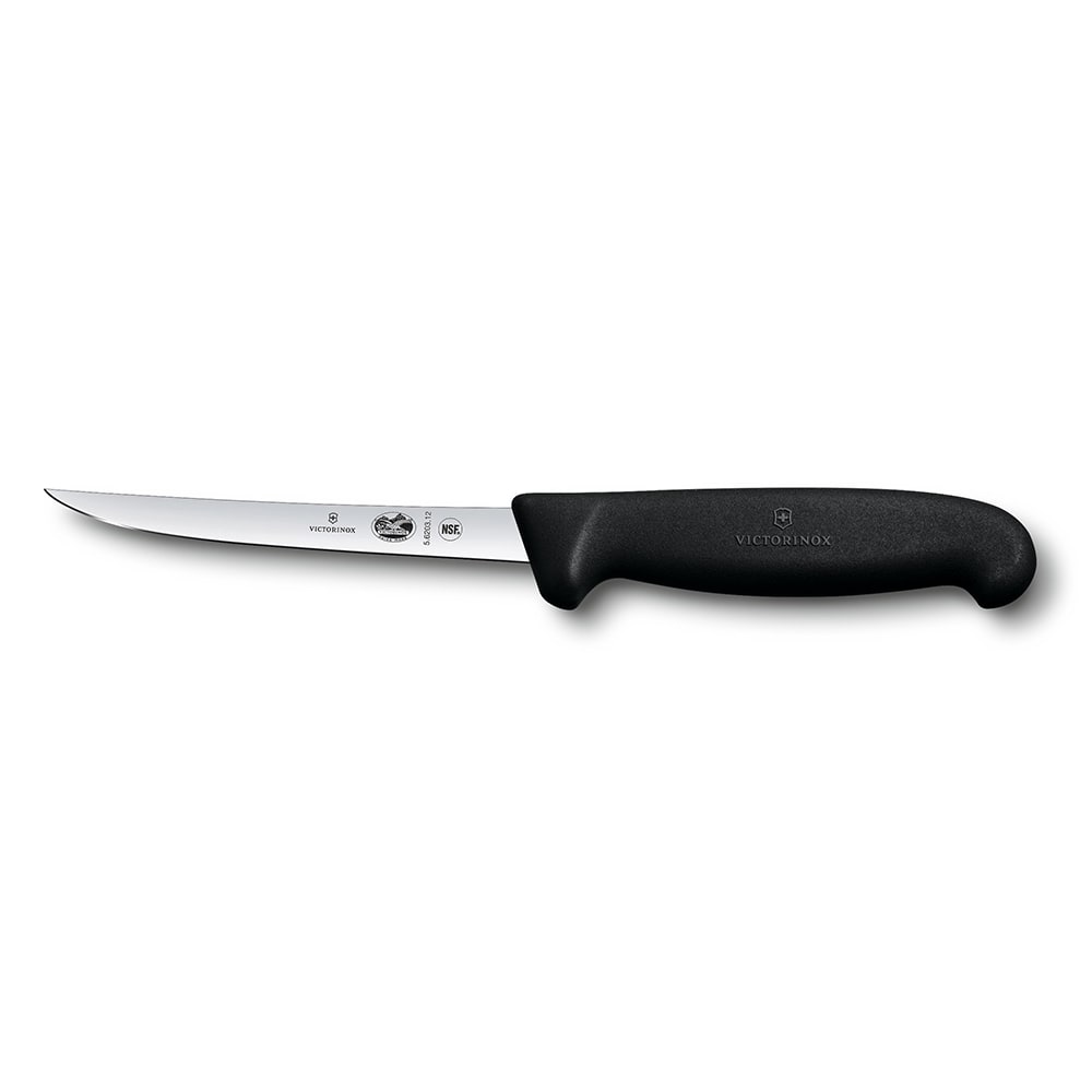 Victorinox - Swiss Army 5.6203.12 Semi-Flexible Boning Knife w/ 5" Blade, Black Fibrox® Pro Handle