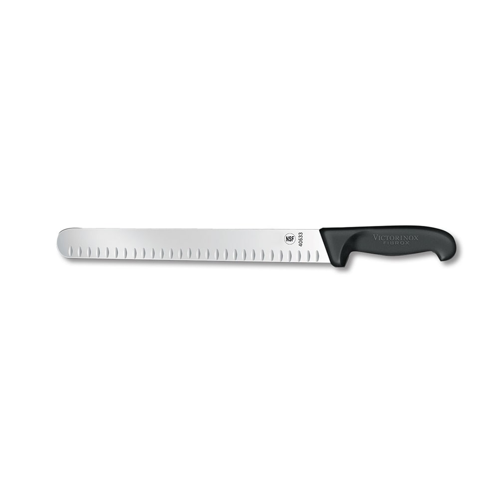 Victorinox - Swiss Army 7.6059.13 Granton Edge Slicer Knife w/ 10" Blade, Black Polypropylene Handle