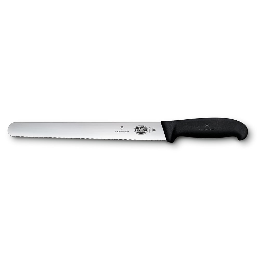 037-40640 Slicer Knife w/ 10" Blade, Wavy Edge, Black Handle