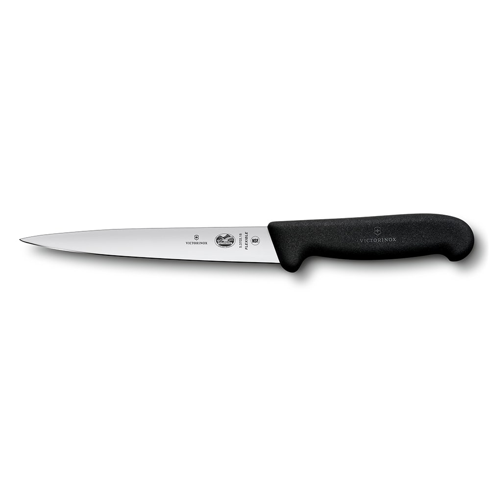 Victorinox - Swiss Army 5.3703.18 Stiff Fillet Knife w/ 7" Blade, Black Fibrox® Pro Handle