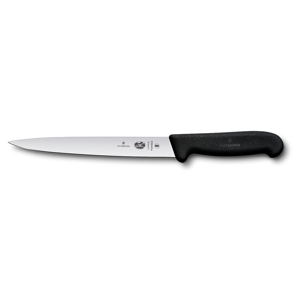 Victorinox - Swiss Army 5.3703.20 Semi-Flexible Fillet Knife w/ 8" Blade, Black Fibrox® Pro Handle