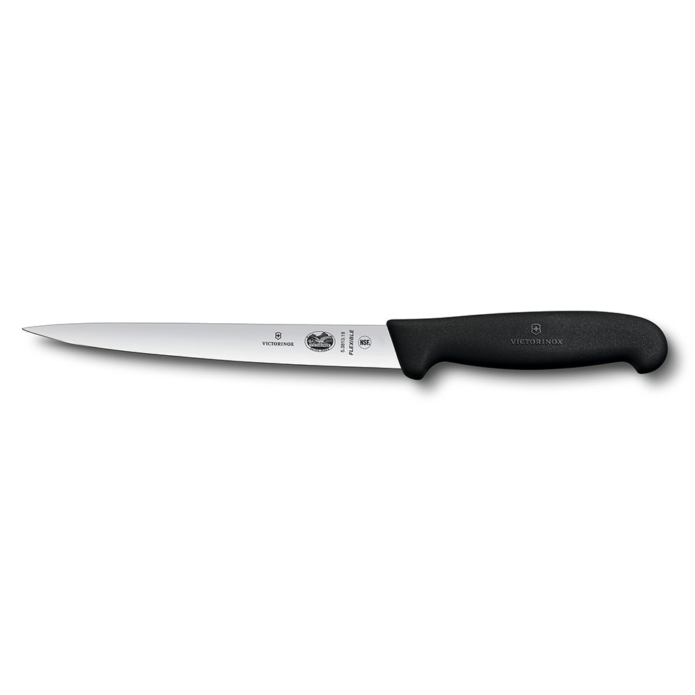 Victorinox - Swiss Army 5.3813.18-X1 Flexible Fillet Knife w/ 7" Blade, Black Fibrox® Pro Handle
