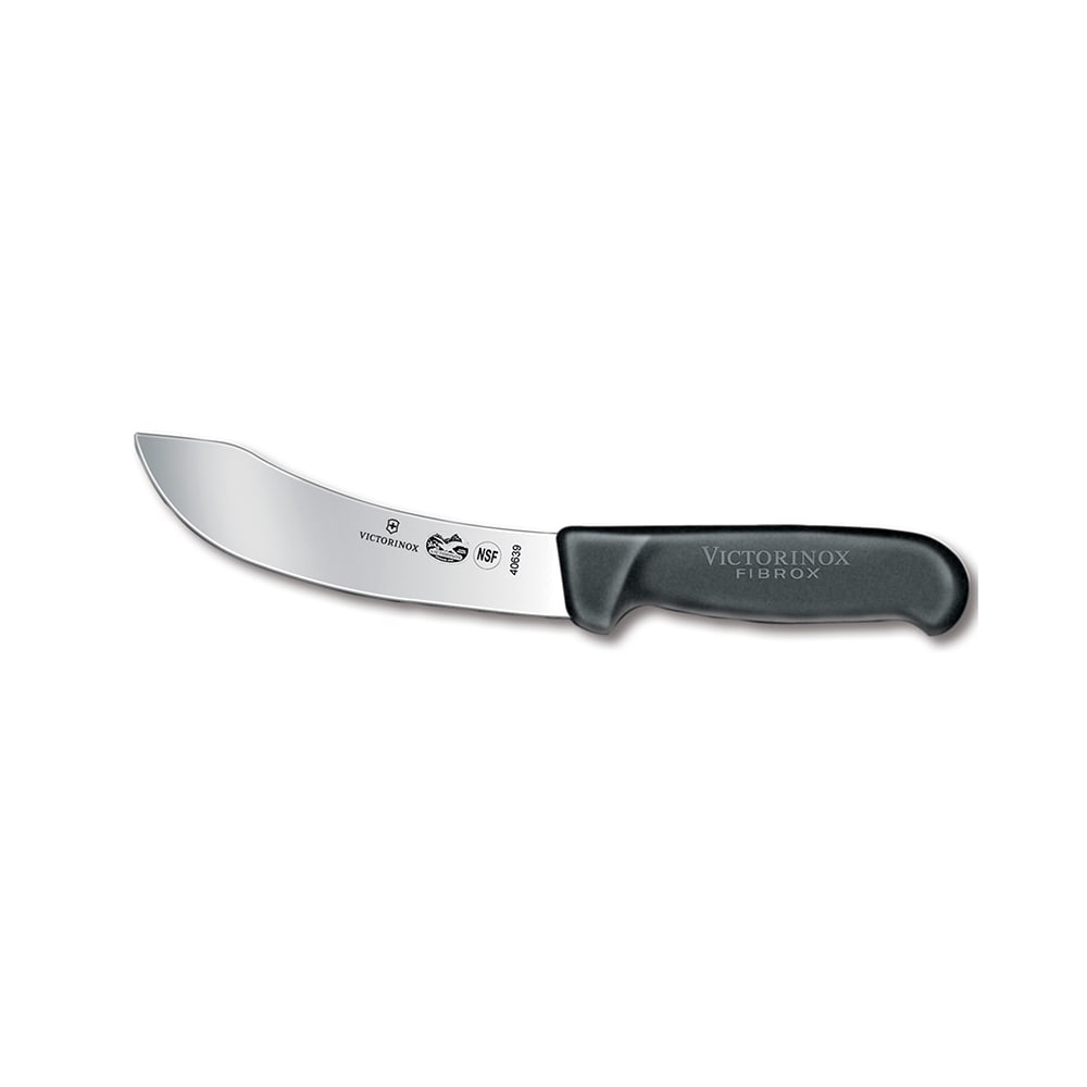 Victorinox - Swiss Army 5.7703.15 Curved Western Skinning Knife w/ 6" Blade, Black Fibrox® Pro Handle