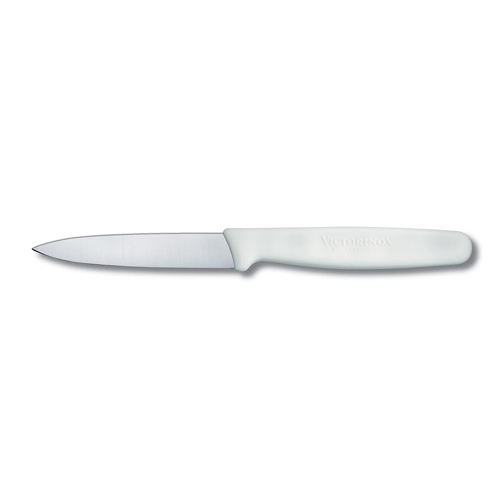 037-40807 Paring Knife w/ 3 1/4" Blade, White Polypropylene Handle
