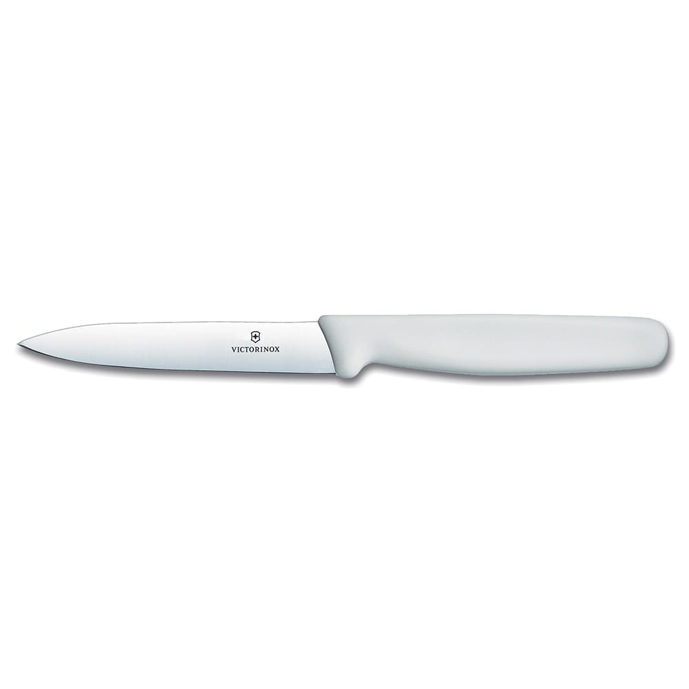 037-40809 Paring Knife w/ 4" Blade, High Carbon Steel, White Polypropylene Handle