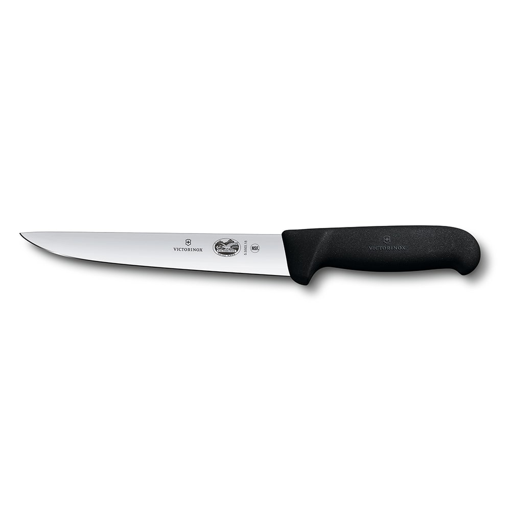 Victorinox - Swiss Army 5.5503.18 Boning/Sticking Knife w/ 7" Blade, Black Fibrox® Pro Handle