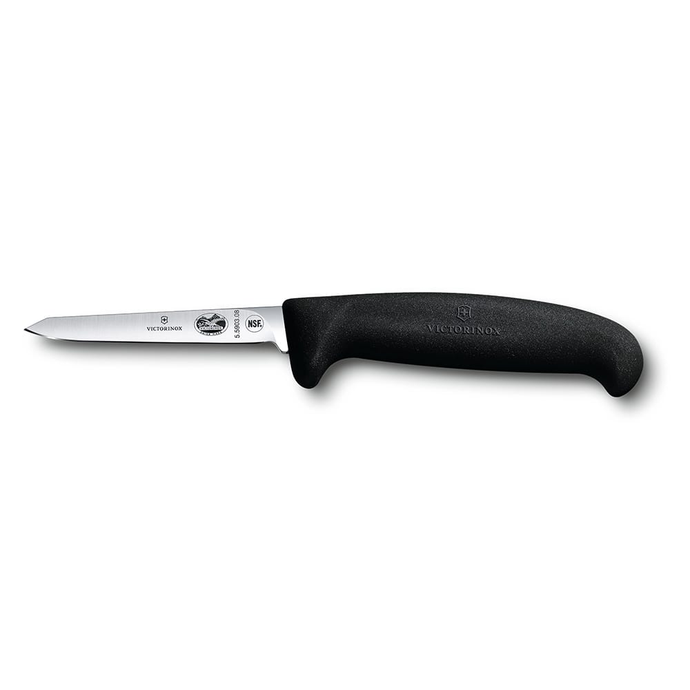 Victorinox - Swiss Army 5.5903.08 Slant Point Poultry Knife w/ 3" Blade, Black Fibrox® Pro Handle