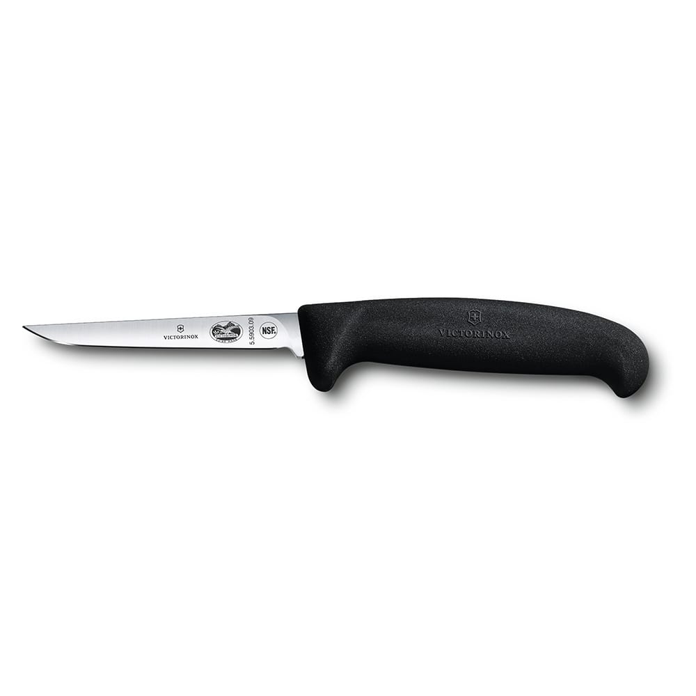 Victorinox - Swiss Army 5.5903.09 Straight Poultry Knife w/ 3 3/4" Blade, Black Fibrox® Pro Handle
