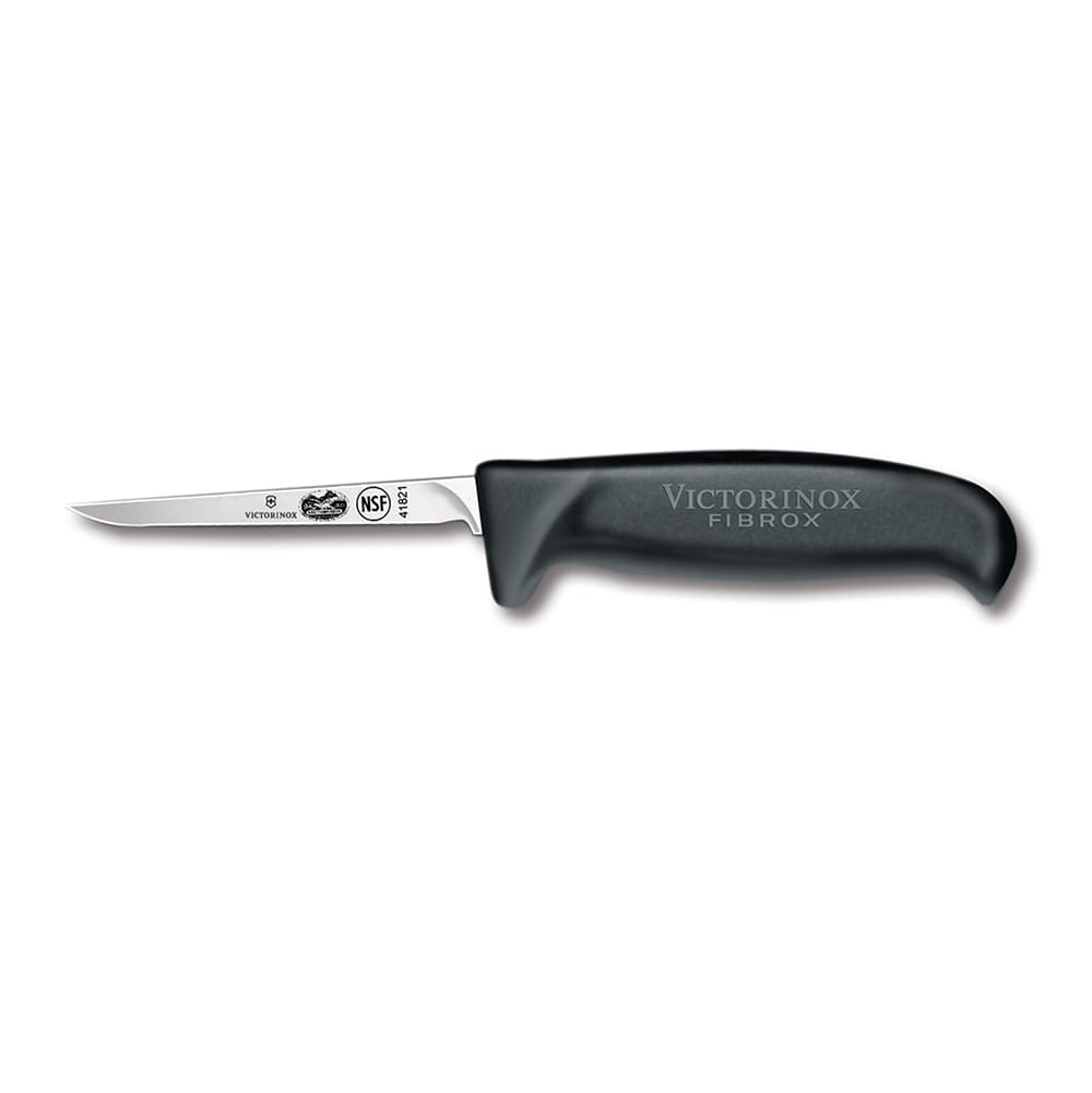 Victorinox - Swiss Army 5.5903.09M Straight Poultry Knife w/ 3 3/4" Blade, Black Fibrox® Pro Handle