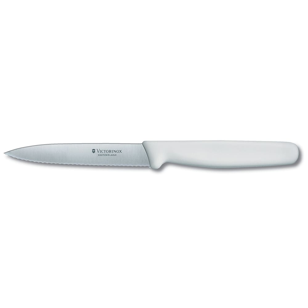 037-42604 Wavy Paring Knife w/ 4" Blade, White Nylon Handle