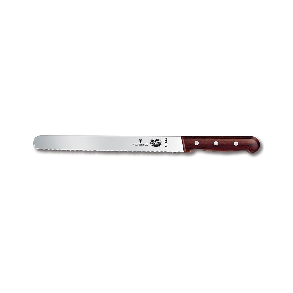 037-40144 Serrated Slicer Knife w/ 10" Blade, Rosewood Handle