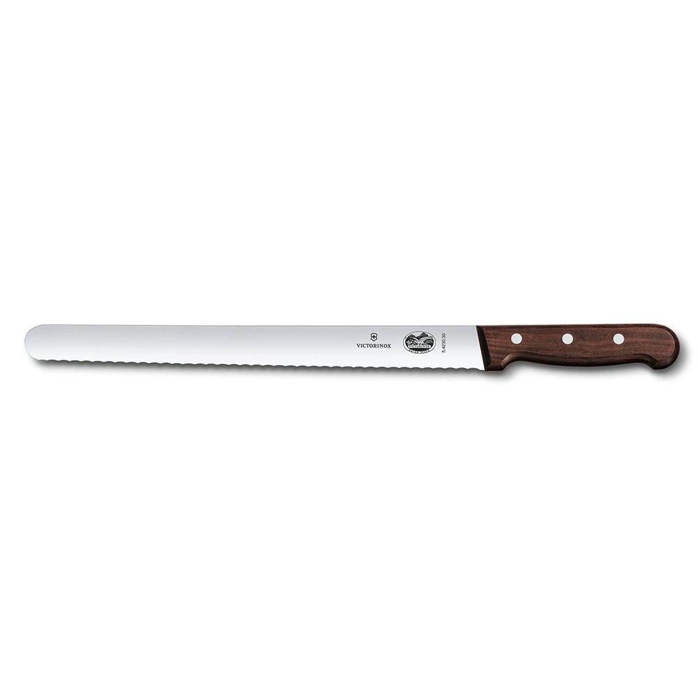 037-40146 Serrated Slicer Knife w/ 12" Blade, Rosewood Handle