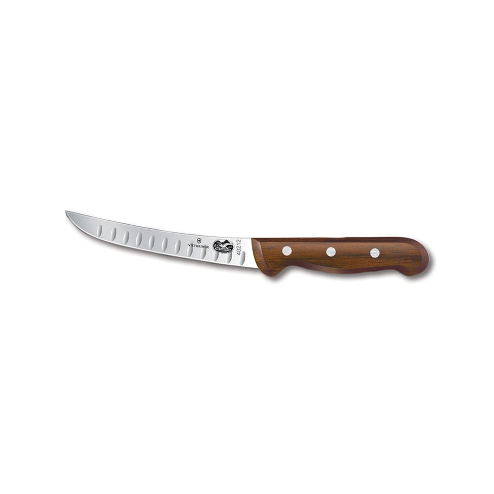 Victorinox - Swiss Army 5.6520.15 Curved Stiff Boning Knife w/ 6" Blade, Rosewood Handle