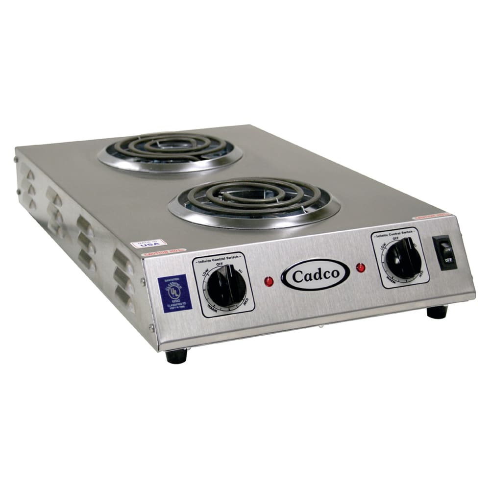 516-CDR1TFB 13 1/2" Electric Hotplate w/ (2) Burners & Infinite Controls, 120v