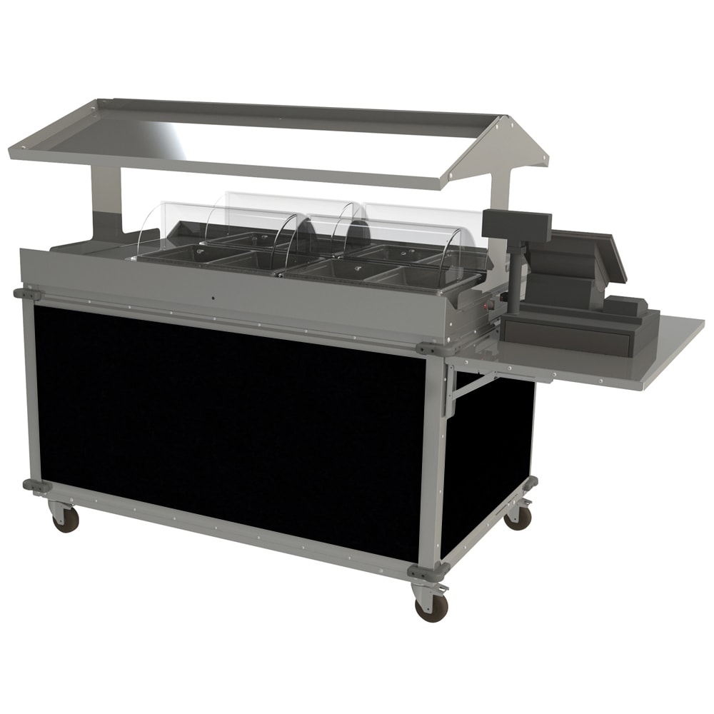 Cadco CBC-GG-4-L6 85 1/4" Hot Food Table w/ (4) Wells & Enclosed Base, 120v