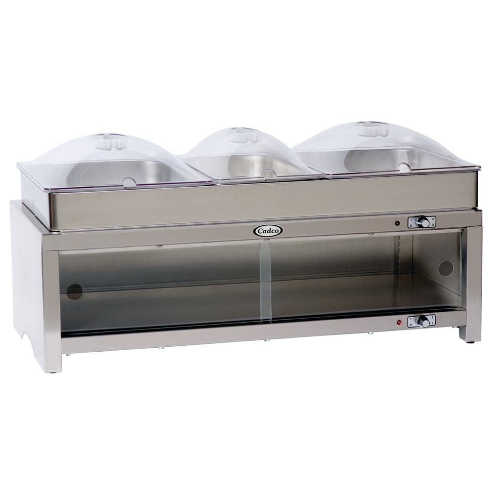 516-CMLBCSLP Warming Cabinet w/ Clear Lid, (2) 1/2 Size Pans, (1) 1/3 Size Pans