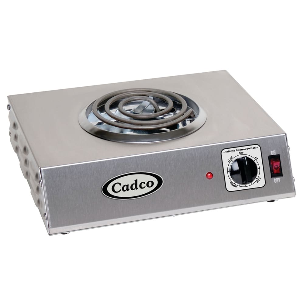 Cadco CSR-1T 14" Electric Hotplate w/ (1) Burner & Infinite Controls, 120v