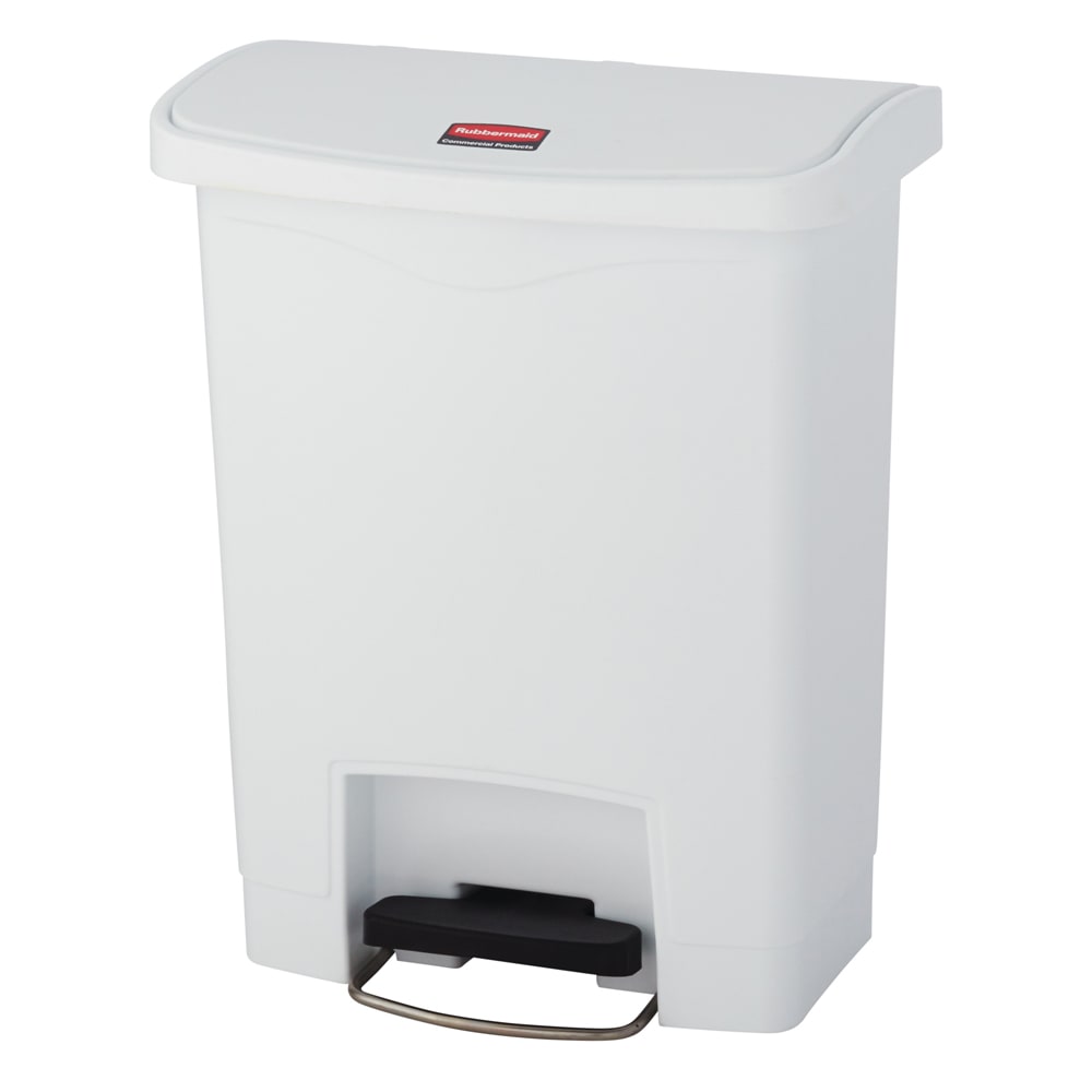 007-1883555 8 gal Rectangle Plastic Step Trash Can, 16 47/64" L x 10 21/32" W x 21 7/64...