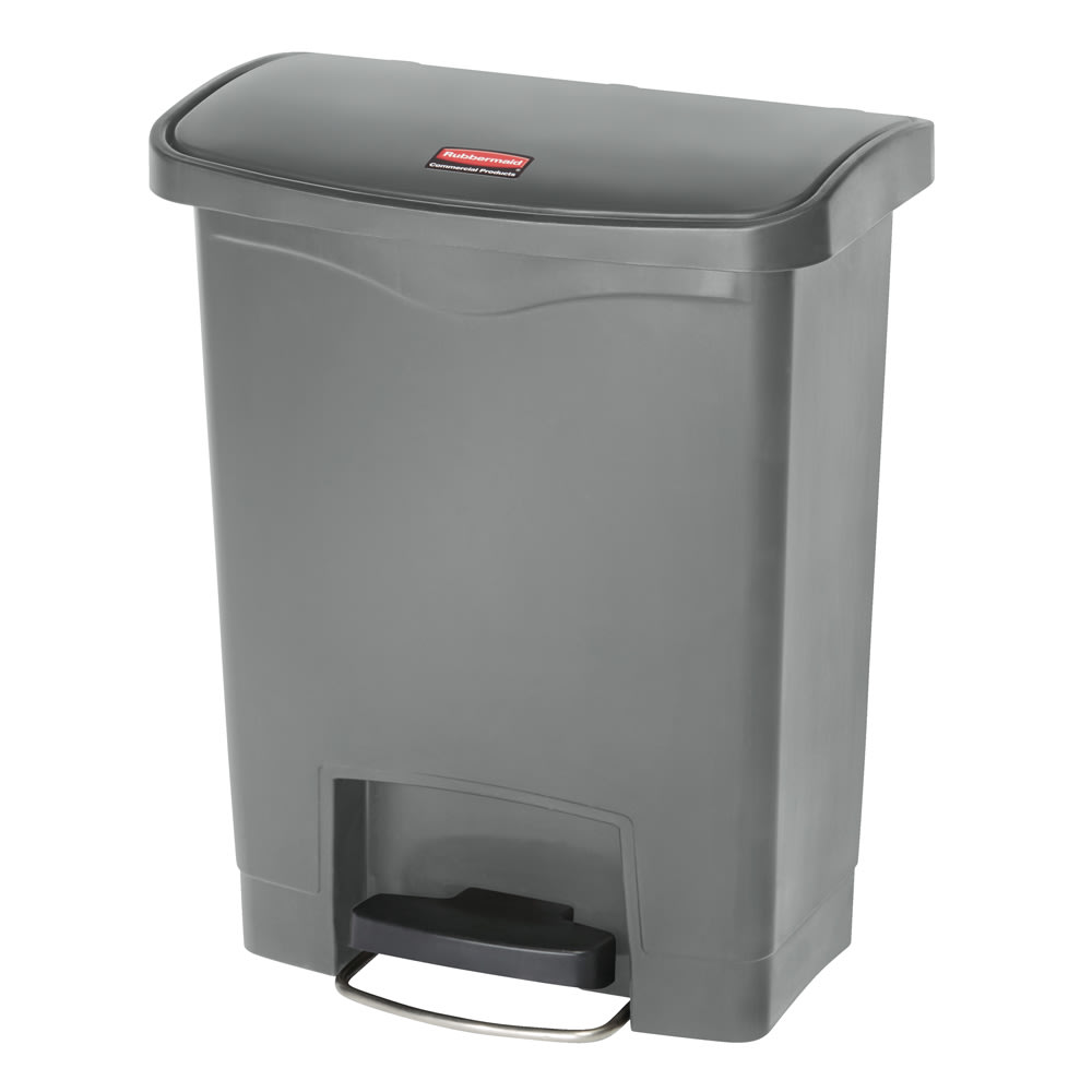 007-1883600 8 gal Rectangle Plastic Step Trash Can, 16 47/64" L x 10 21/32" W x 21 7/64...