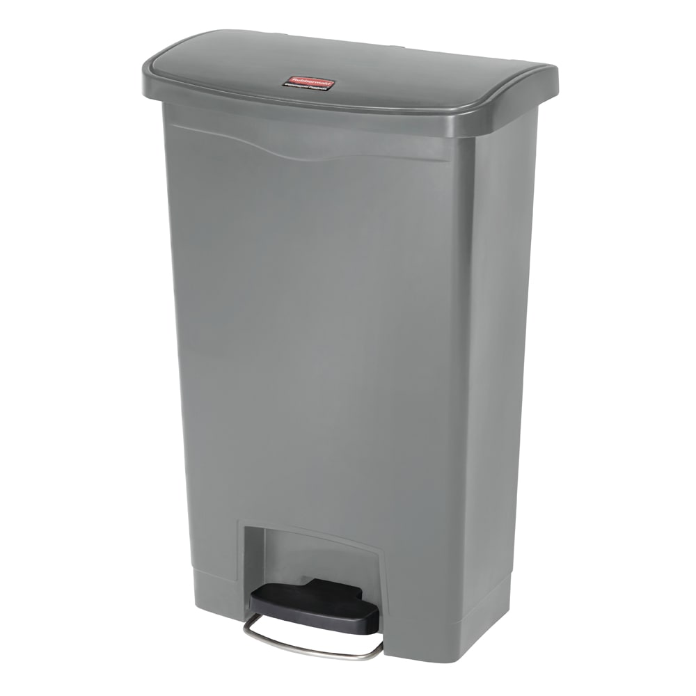 007-1883604 18 gal Rectangle Plastic Step Trash Can, 19 43/64" L x 12 15/64" W x 31 39/...