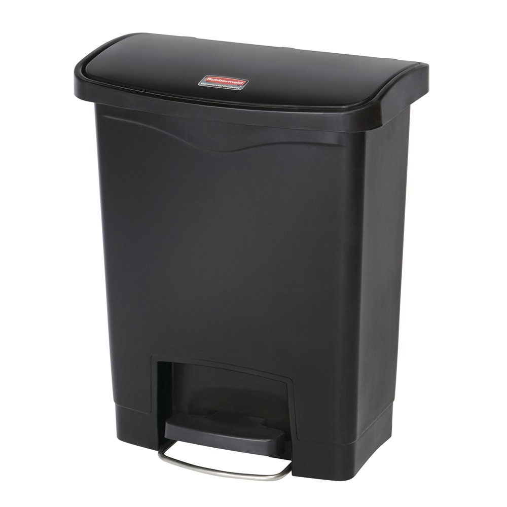 007-1883609 8 gal Rectangle Plastic Step Trash Can, 16 47/64" L x 10 21/32" W x 21 7/64...