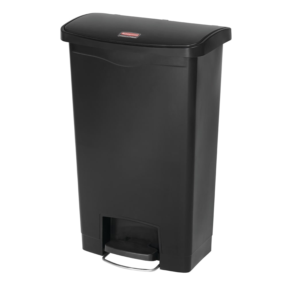 007-1883613 18 gal Rectangle Plastic Step Trash Can, 19 43/64" L x 12 15/64" W x 31 39/...