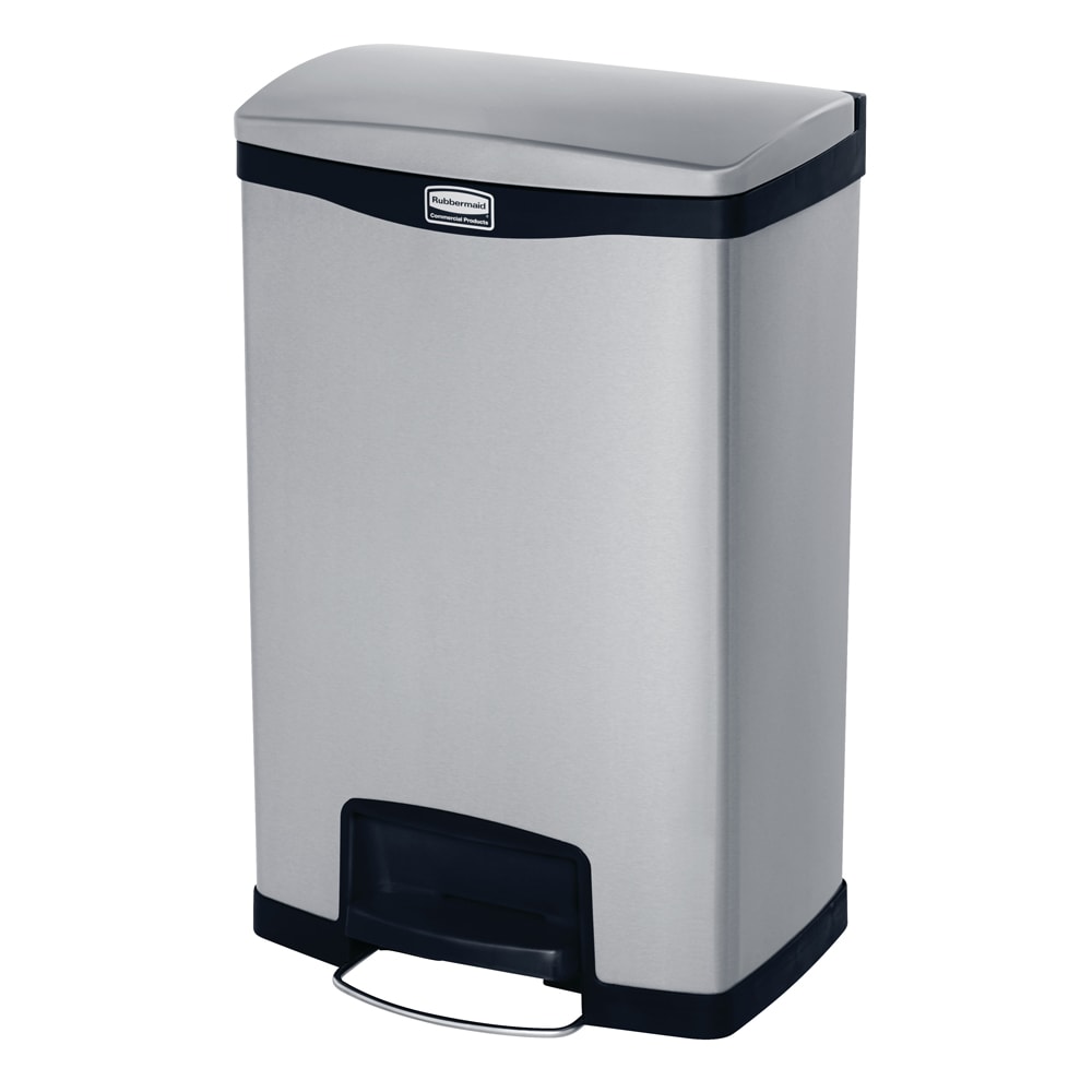 007-1901992 13 gal Rectangle Metal Step Trash Can, 18 7/64" L x 13 7/10" W x 28 21/32&q...