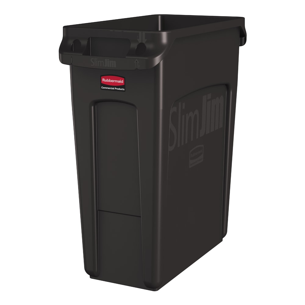 007-1956181 16 gal Rectangle Slim Trash Can, 22"L x 11"W x 25"H, Brown