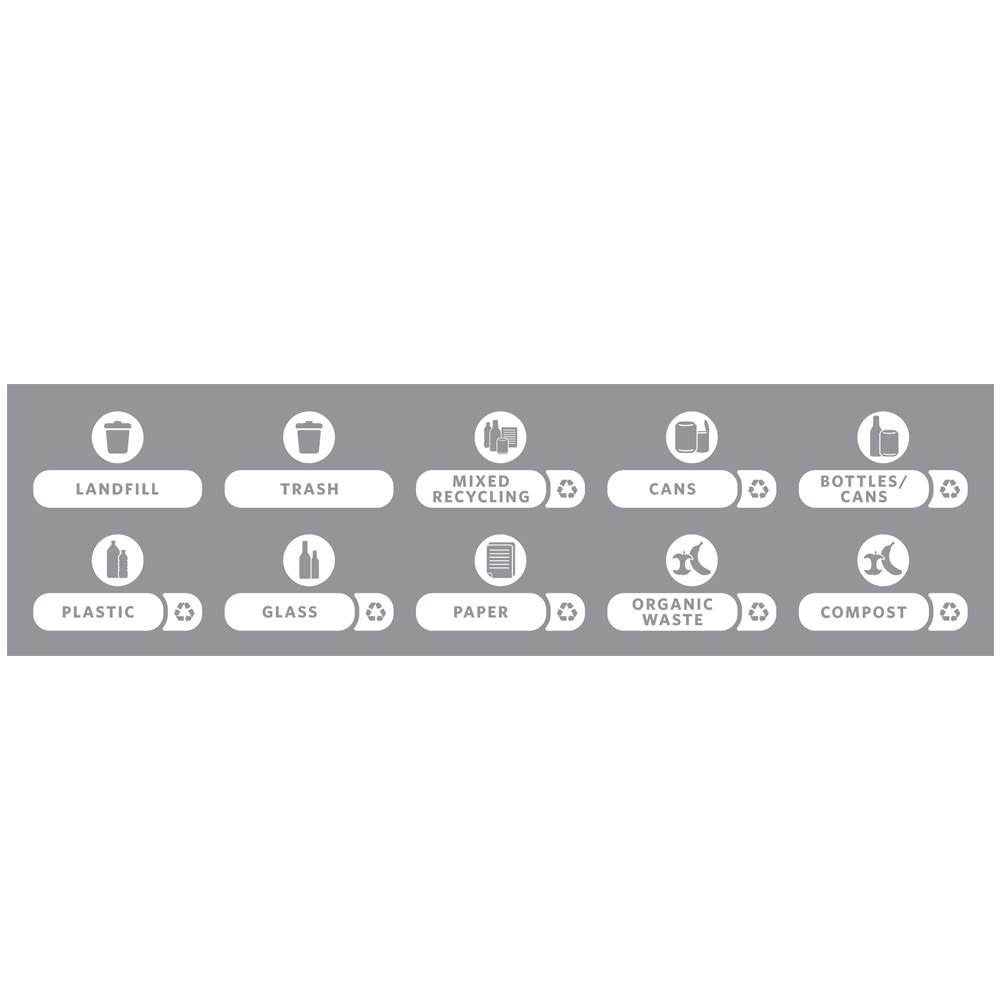 007-1977787 Recycle Label Kit Version C for 32 & 44 gallon BRUTE® Containers, English