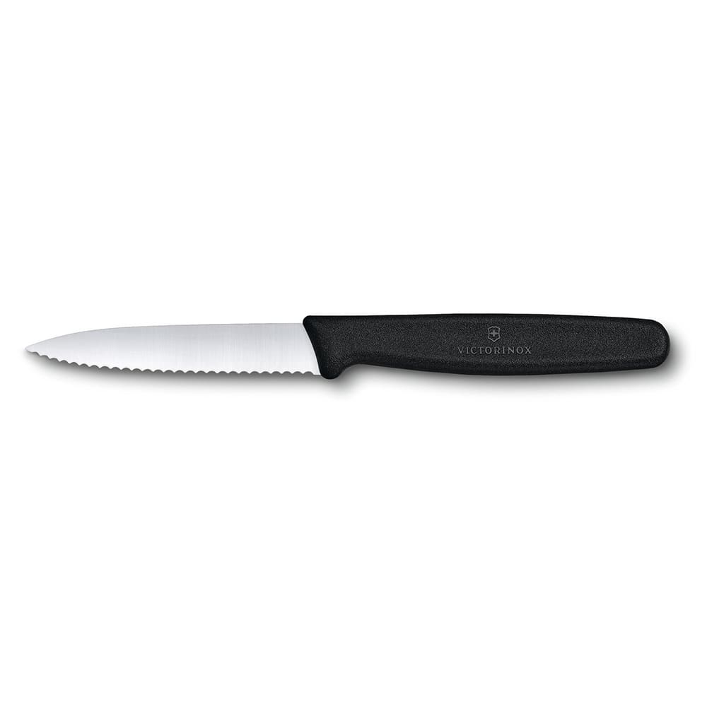 037-47602 Wavy Paring Knife w/ 3 1/4" Blade, Black Polypropylene Handle