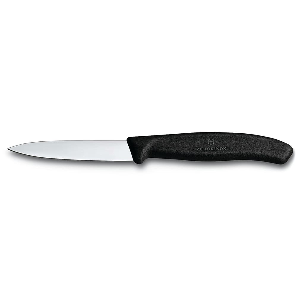 Victorinox - Swiss Army 5.0703.S-X1 Paring Knife w/ 4" Blade, Black Polypropylene Handle