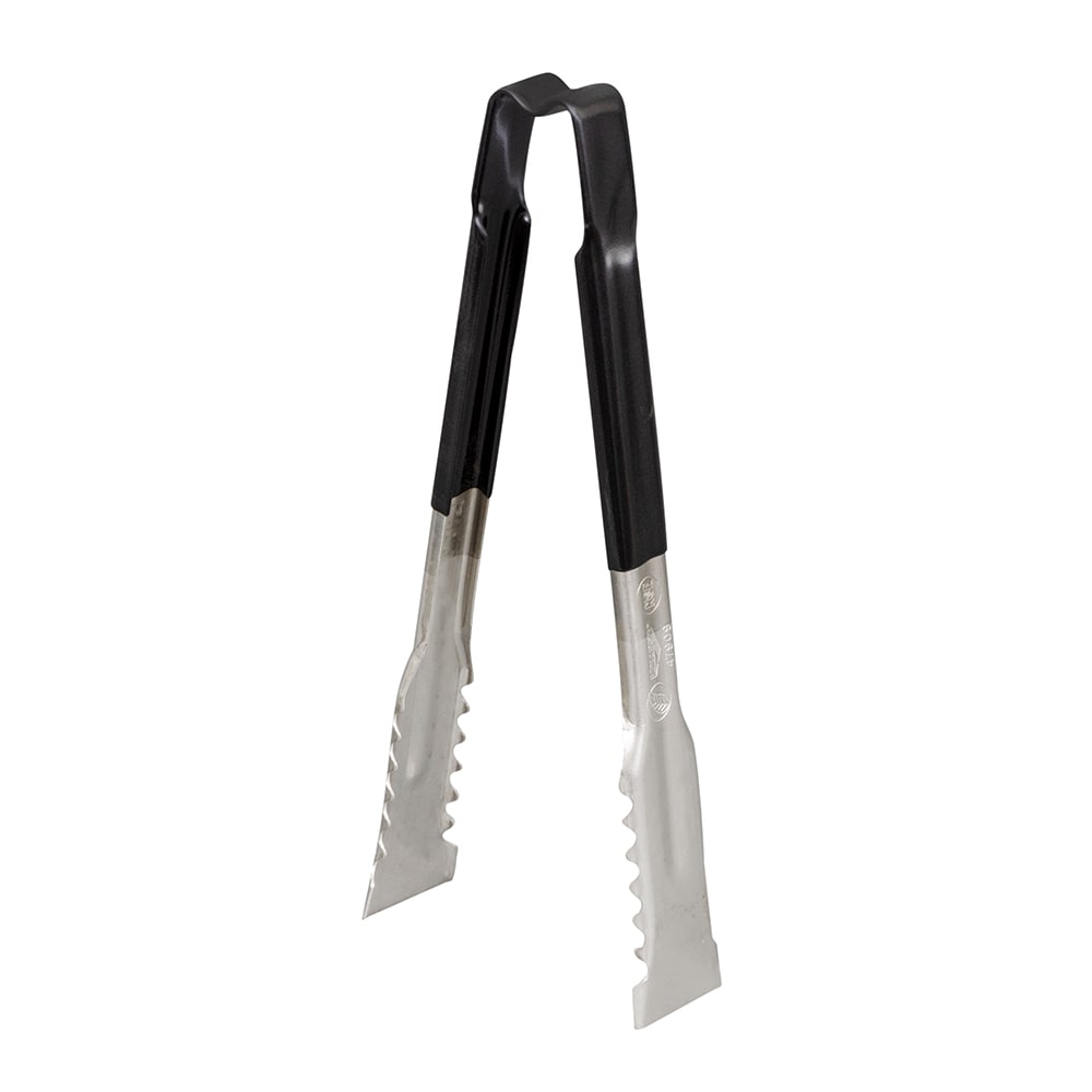 175-4790920 Jacob's Pride® 9 1/2"L Stainless Utility Tongs, Black