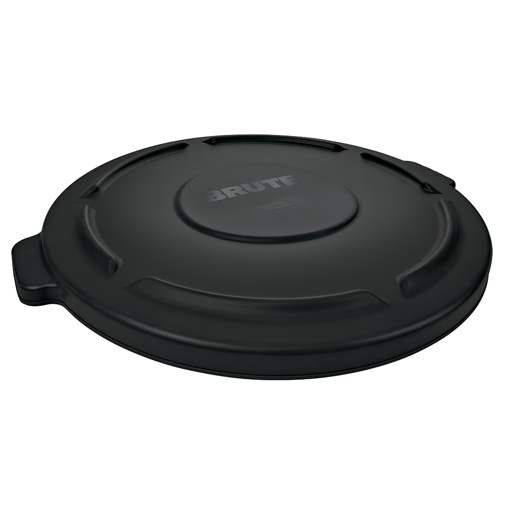 007-264560BK Round Flat Top Trash Can Lid - Plastic, Black