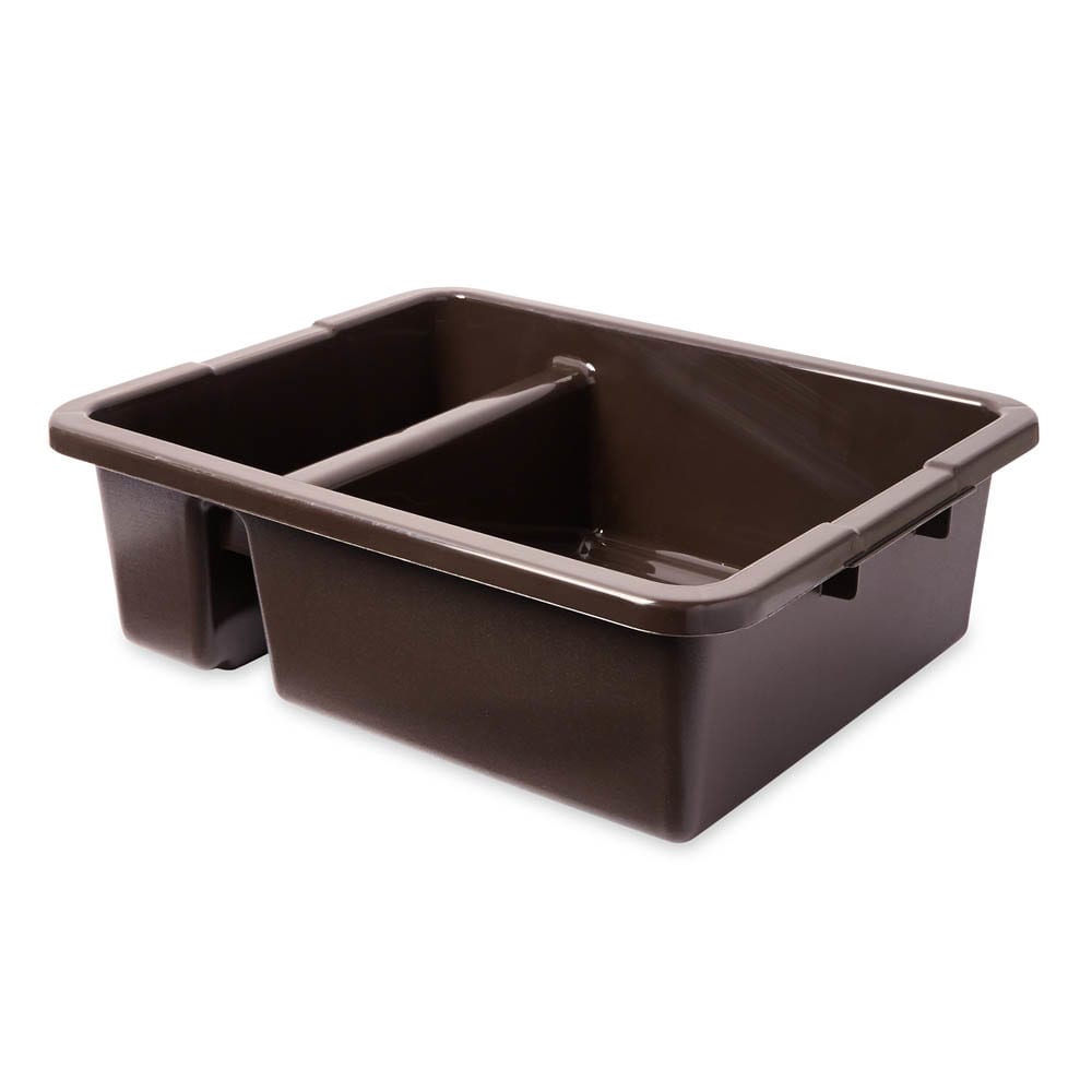 007-3350BR Bus Box w/ (2) Compartments - 21 1/2" x 17" x 7", Brown