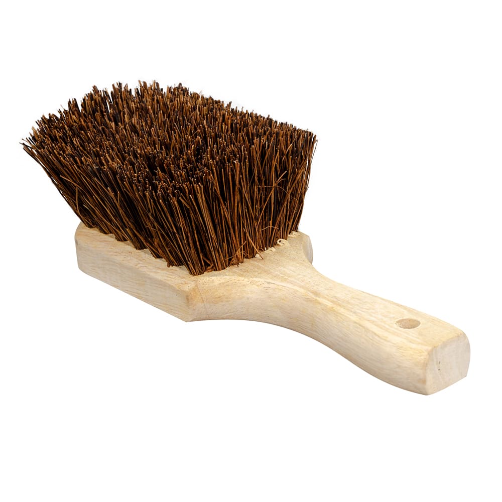 296-53181 9 1/2" Standard Style Wok Brush, 5 x 5" Brush Face, Palmyra