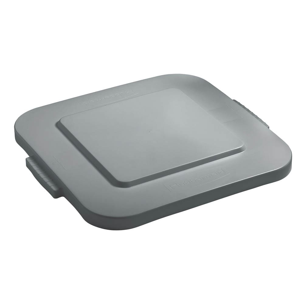 007-3539G Square Flat Trash Can Lid - Plastic, Gray