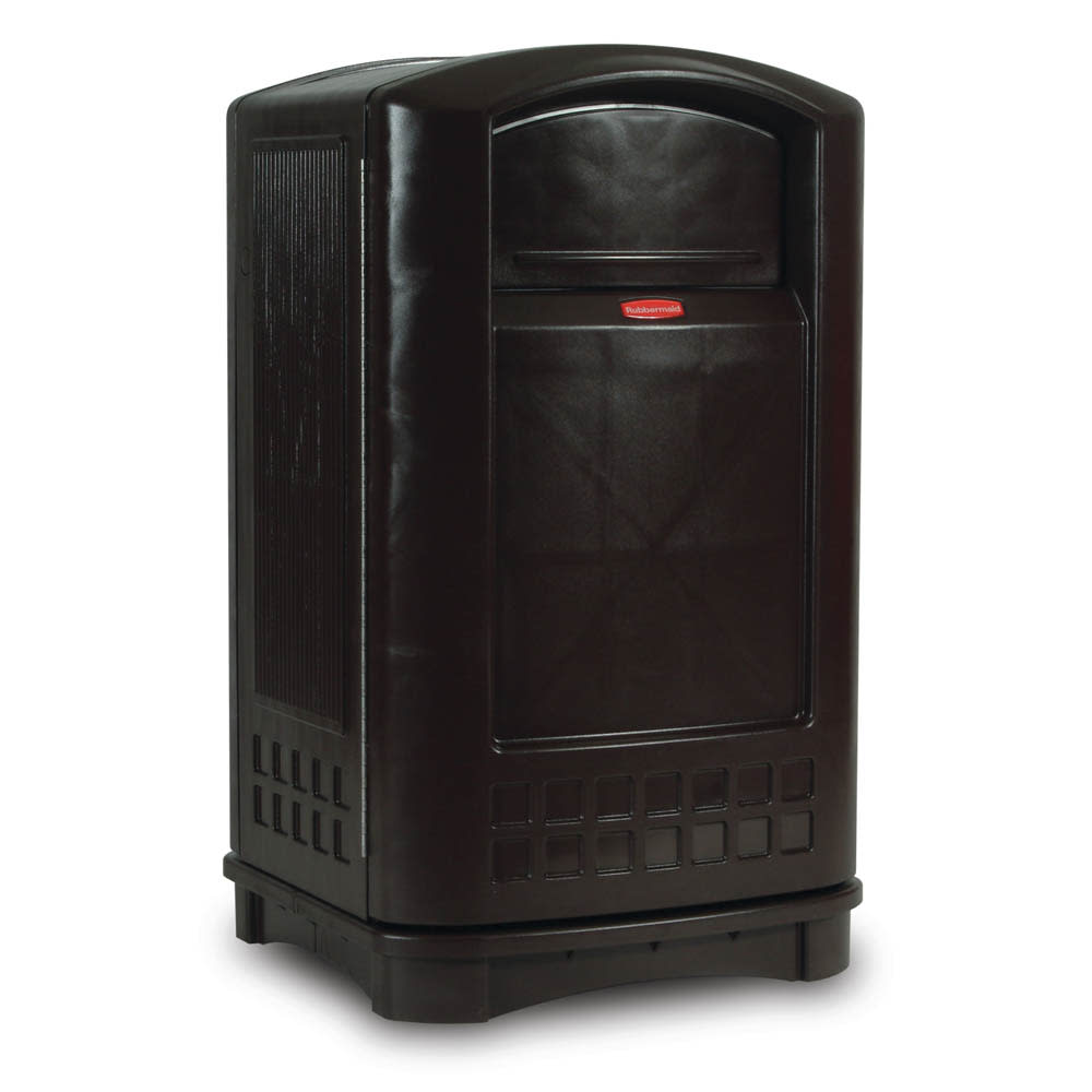 007-3964BK 50 gal Outdoor Decorative Trash Can - Plastic, Black