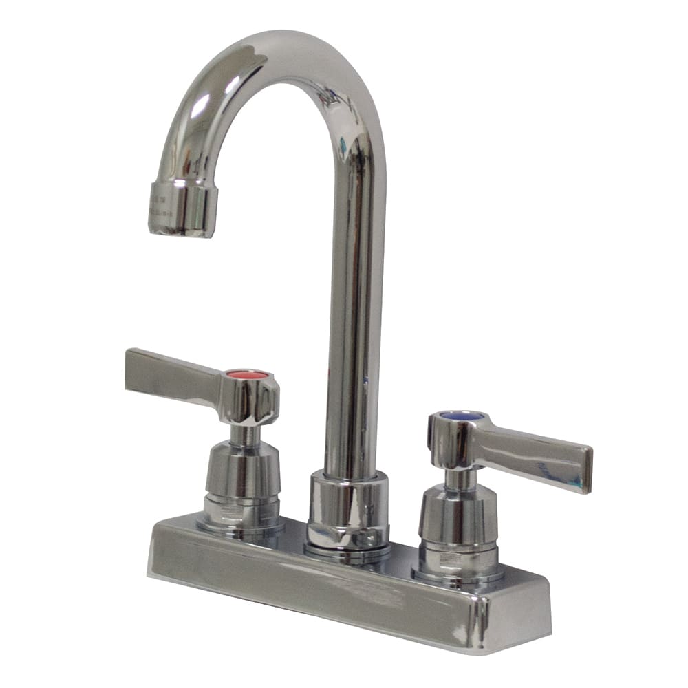 009-K52X Deck Mount Faucet - 3 1/2" Gooseneck Spout, 4" Centers, Lead Free