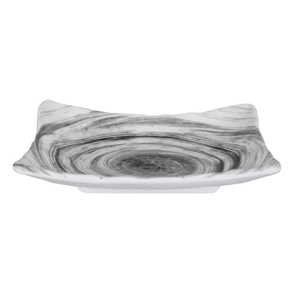 701-D7525RCBD Rectangular Melamine Salad Plate - 7 1/8" x 5 1/4", Black