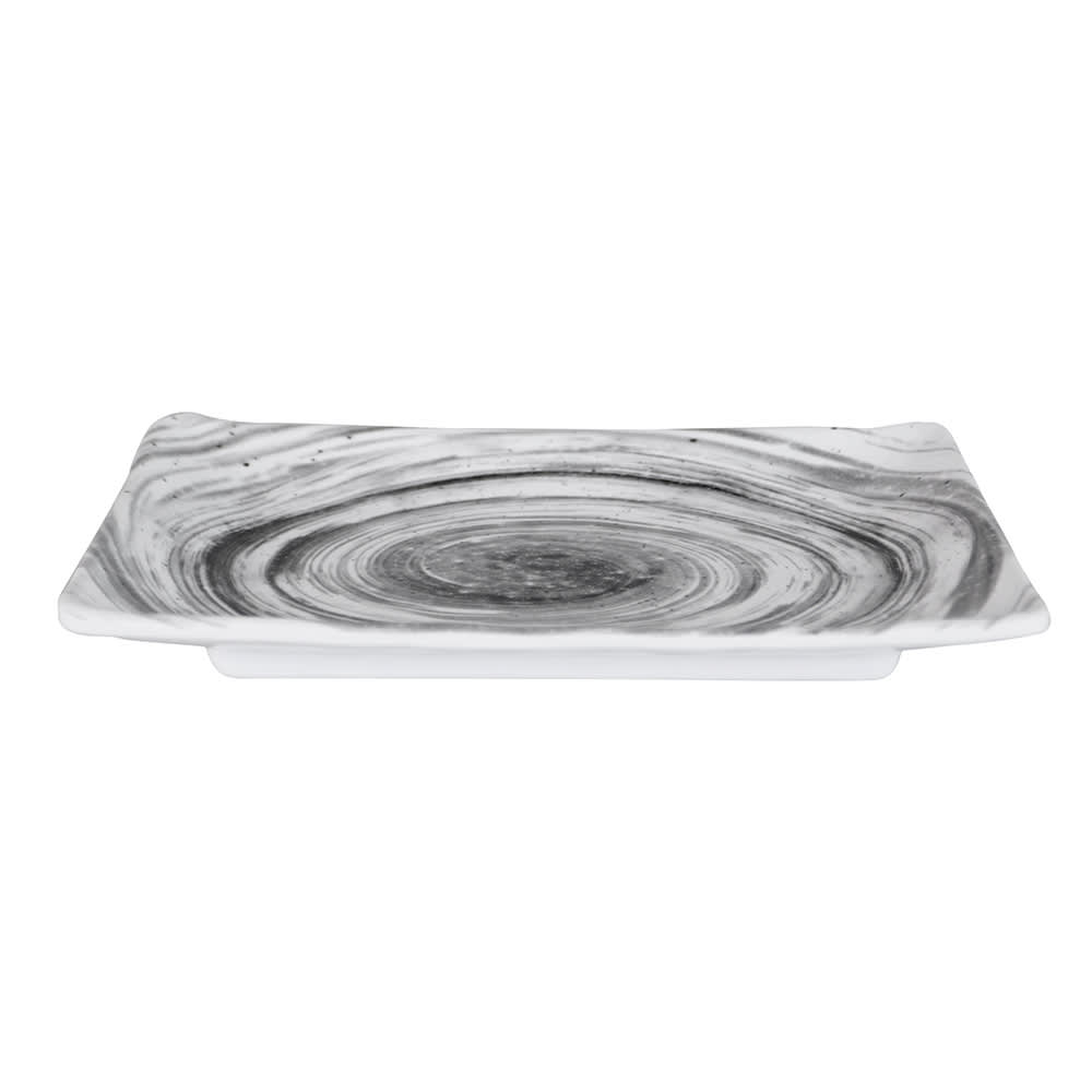 701-D851RCBD Rectangular Melamine Salad Plate - 8 1/2" x 5 3/8", Black