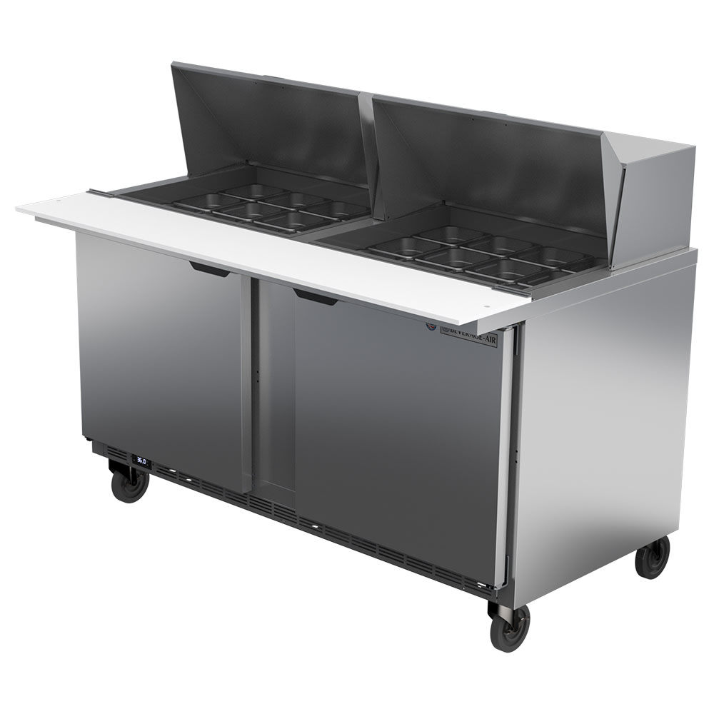 118-SPE60HC24M 60" Hydrocarbon Series Mega Top Sandwich/Salad Prep Table w/ Refrigerated Bas...