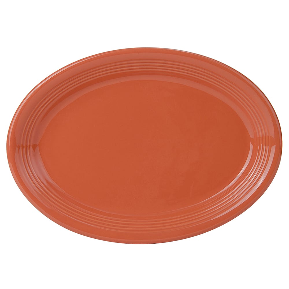 424-CPH1352 13 1/2" x 9 3/4" Oval Platter - China, Papaya
